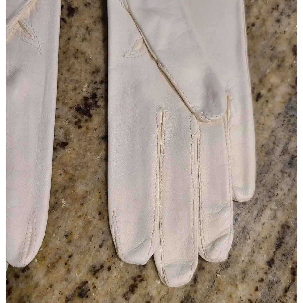 New? Vtg Size S 6.5 White Soft Leather Formal 8.5